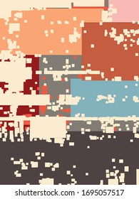 Abstract grunge vector background. Color composition of irregular overlapping graphic elements.