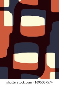 Abstract grunge vector background. Color composition of irregular overlapping graphic elements.