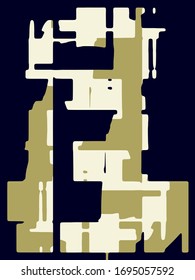 Abstract grunge vector background. Color composition of irregular overlapping graphic elements.