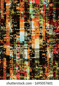 Abstract grunge vector background. Color composition of irregular overlapping graphic elements.