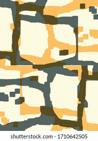 Abstract grunge vector background. Color geometric composition of irregular overlapping graphic elements.