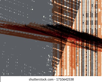 Abstract grunge vector background. Color composition of irregular overlapping graphic elements.