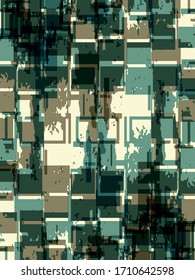 Abstract grunge vector background. Color composition of irregular overlapping graphic elements.