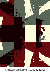 Abstract grunge vector background. Color handmade composition of irregular graphic elements.