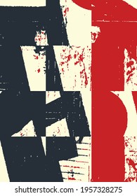 Abstract grunge vector background. Color handmade composition of irregular graphic elements.