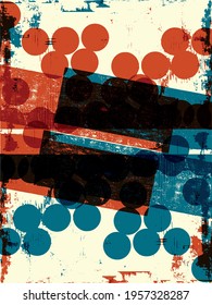 Abstract grunge vector background. Color handmade composition of irregular graphic elements.