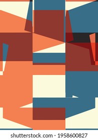 Abstract grunge vector background. Color handcrafted composition of irregular overlapping graphic elements.
