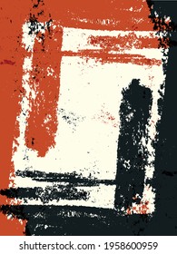 Abstract grunge vector background. Color handcrafted composition of irregular overlapping graphic elements.