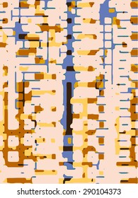 Abstract grunge vector background. Color composition of irregular overlapping elements.