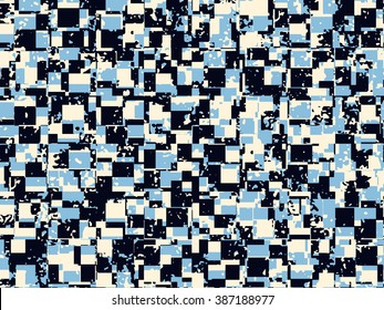 Abstract grunge vector background. Color composition of irregular overlapping geometric shapes.