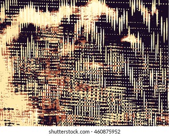 Abstract grunge vector background. Color raster composition of irregular geometric overlapping shapes created using handmade camera-less photographic print.