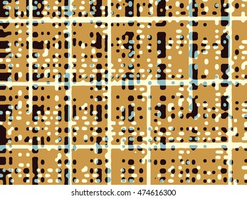 Abstract grunge vector background. Color raster composition of irregular overlapping graphic elements.