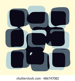 Abstract grunge vector background. Color composition of irregular overlapping graphic shapes.