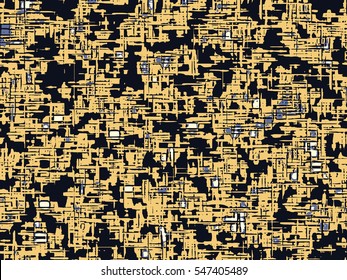 Abstract grunge vector background. Color composition of irregular overlapping graphic elements.