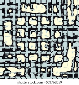 Abstract grunge vector background. Color squared  composition of irregular graphic elements.