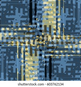 Abstract grunge vector background. Color asquared composition of irregular graphic elements.