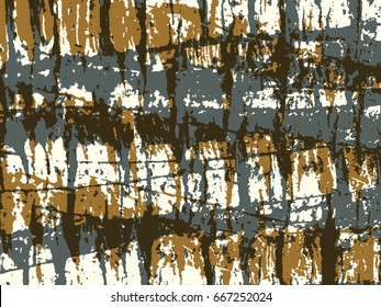 Abstract grunge vector background. Color composition of irregular overlapping graphic elements.