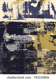 Abstract grunge vector background. Color stylized landscape composition of irregular graphic elements.