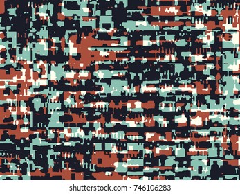Abstract grunge vector background. Color composition of irregular overlapping graphic elements.