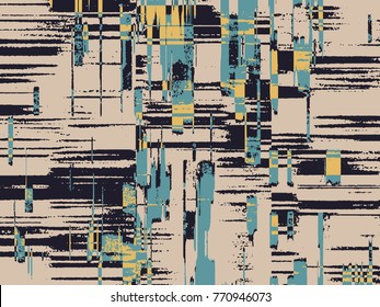 Abstract grunge vector background. Color composition of irregular overlapping graphic elements.