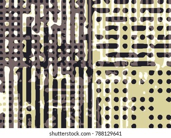 Abstract grunge vector background. Color composition of irregular overlapping graphic elements.