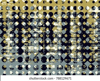 Abstract grunge vector background. Color composition of irregular overlapping graphic elements.