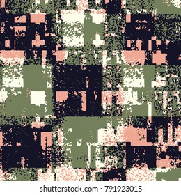Abstract grunge vector background. Color squared composition of irregular overlapping graphic elements.