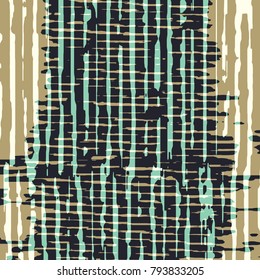 Abstract grunge vector background. Color squared raster composition of irregular overlapping graphic elements.