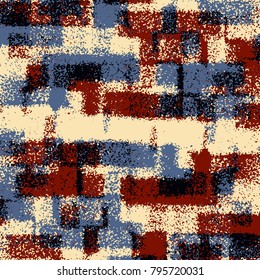 Abstract grunge vector background. Color squared composition of irregular overlapping graphic elements.