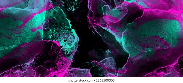 Resumen de fondo vectorial grunge con salpicaduras de colores eléctricos para diseño de portada, afiche, cubierta, banner, volante, tarjetas y decoración de diseño. Ilustración de textura futurista de tinta multicolor. Arte fluido.