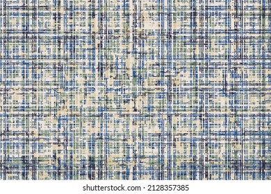 Abstract grunge vector background.  Irregular horizontal and vertical overlapping lines. Black, blue, green and yellow colorful texture background.