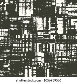 Abstract grunge vector background. Monochrome raster composition of irregular graphic elements.