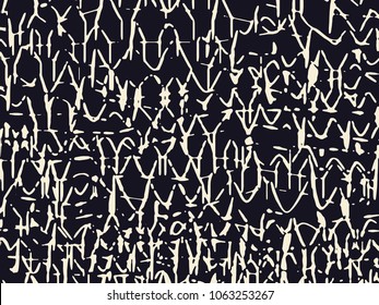 Abstract grunge vector background. Monochrome raster composition of irregular graphic elements.