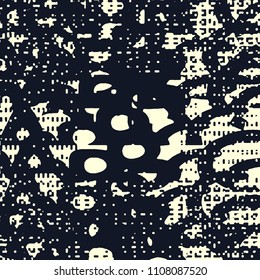 Abstract grunge vector background. Monochrome squared raster composition of irregular graphic elements.