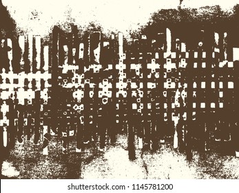 Abstract grunge vector background. Monochrome handmade composition of irregular graphic elements.