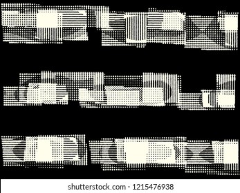 Abstract grunge vector background. Monochrome composition of irregular overlapping graphic elements.