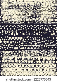 Abstract grunge vector background. Monochrome handmade composition of irregular graphic elements.
