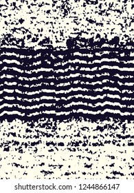 Abstract grunge vector background. Monochrome composition of irregular graphic elements.