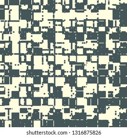 Abstract grunge vector background. Monochrome composition of irregular  graphic elements.