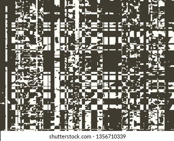 Abstract grunge vector background. Monochrome composition of irregular graphic elements.