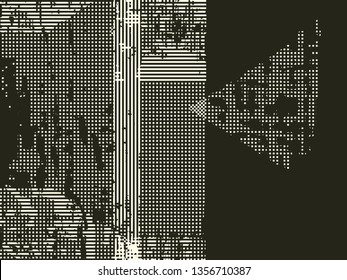 Abstract grunge vector background. Monochrome composition of irregular graphic elements.