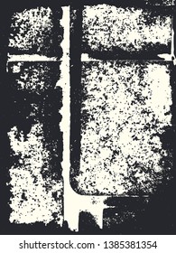 Abstract grunge vector background. Monochrome composition of irregular overlapping graphic elements.