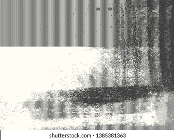 Abstract grunge vector background. Monochrome composition of irregular overlapping graphic elements.