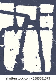 Abstract grunge vector background. Monochrome composition of irregular overlapping graphic elements.