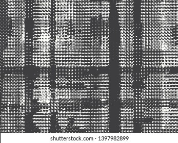 Abstract grunge vector background. Monochrome composition of irregular graphic elements.