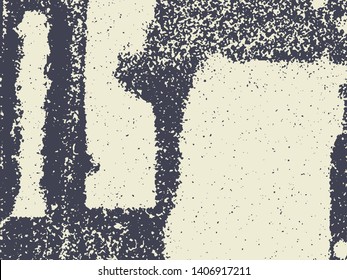 Abstract grunge vector background. Monochrome handcrafted composition of irregular graphic elements.