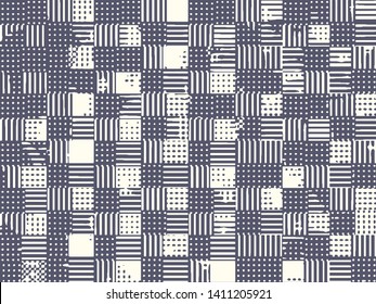 Abstract grunge vector background. Monochrome composition of irregular graphic elements.
