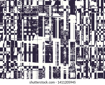Abstract grunge vector background. Monochrome composition of irregular graphic elements.