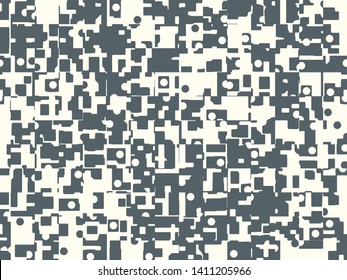 Abstract grunge vector background. Monochrome composition of irregular graphic elements.