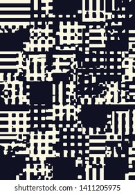 Abstract grunge vector background. Monochrome composition of irregular graphic elements.